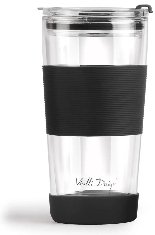Fekete termobögre 600 ml Fuori – Vialli Design