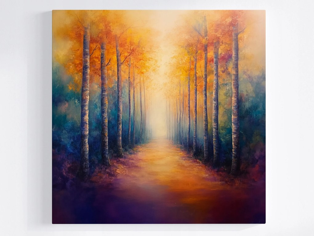 Vászonkép Canvas Szabadtér Ősz Fák Út Séta 80x80