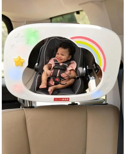 Skip Hop - Gyermek autó visszapillantó tükör LINING CLOUD 3xAA