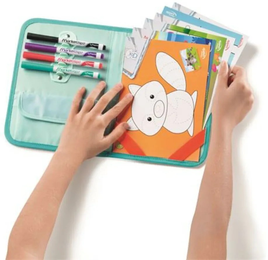 Kreatív készségfejlesztő tábla, utazótáskával, állati móka, MAPED CREATIV Travel Board (IMAC969310)