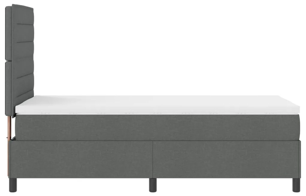 Rugós ágy matraccal és LED világítással - Sötétszürke, 90 x 200 cm szövet