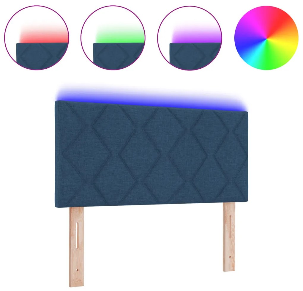 Fejtámla LED -es lámpákkal fejtámlával Kék 100 cm szövet