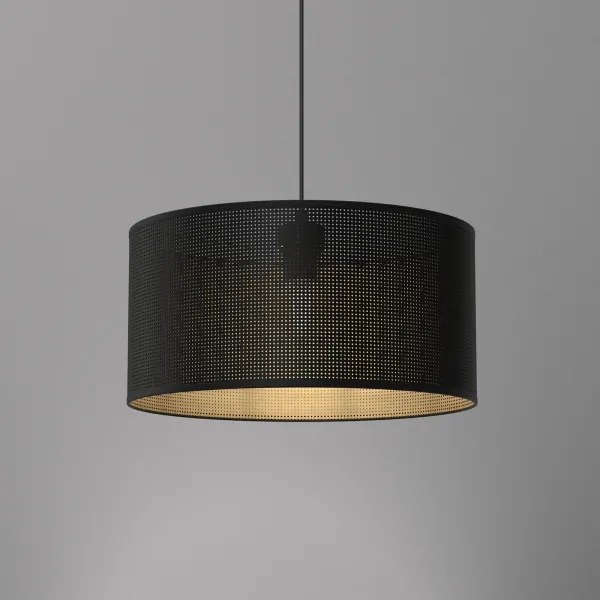 Csillár zsinóron LOFT SHADE 1xE27/60W/230V á. 40 cm fekete/arany