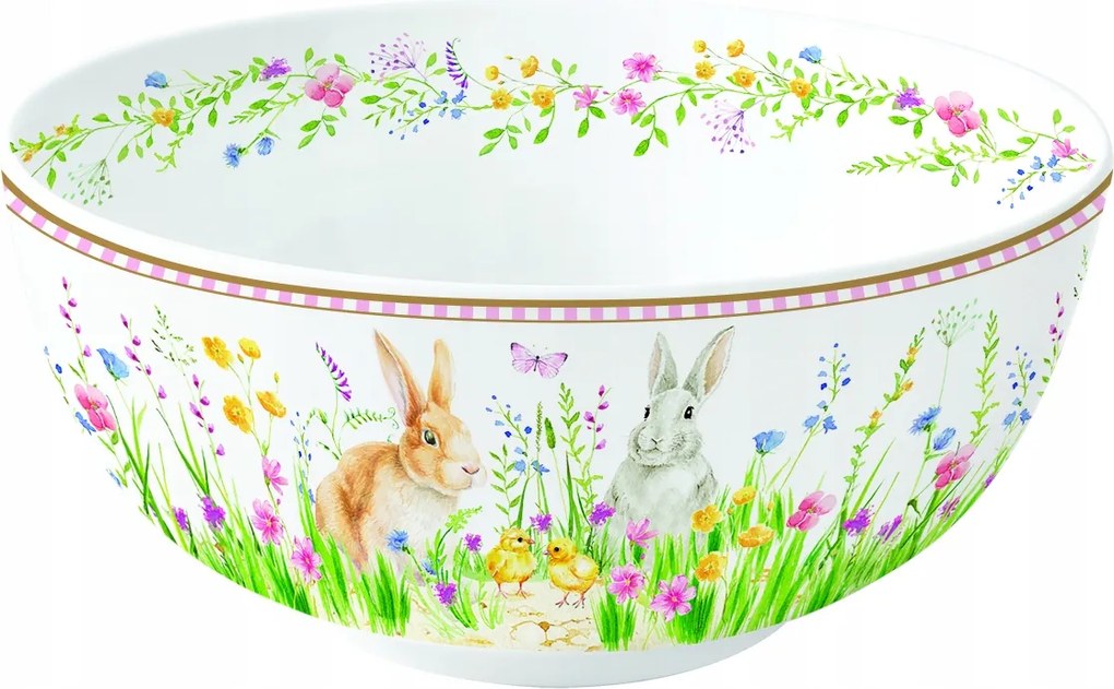 Tál tál salátástál porcelán húsvét nyuszi pasztell 23cm