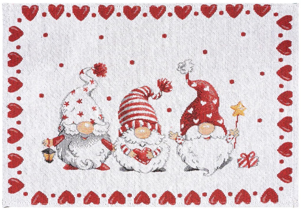 Dakls Winter Gnome red alátét, 33 x 48 cm