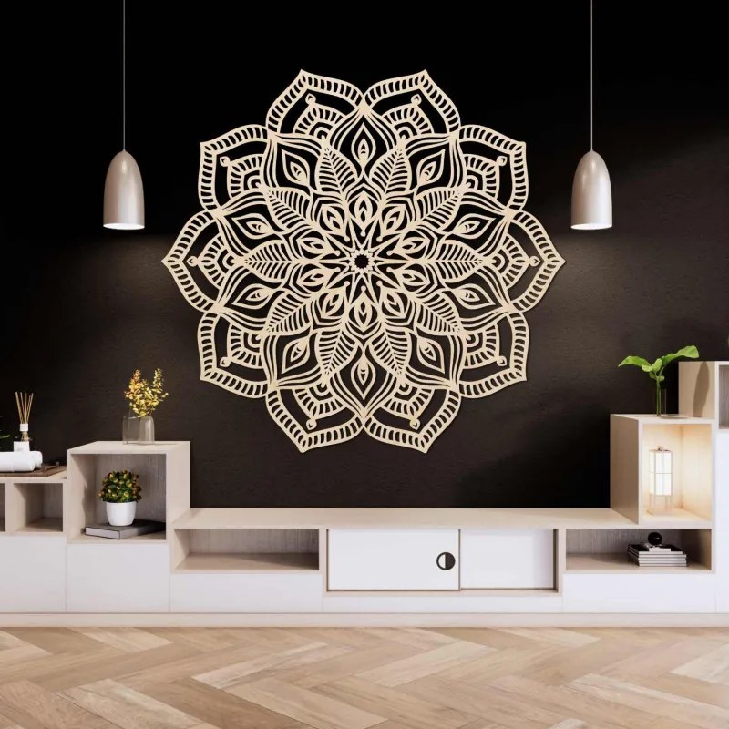 Fából készült mandala a falon | COUNESS