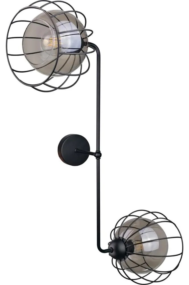 Fali lámpa SOLO BLACK 2xE27/60W/230V