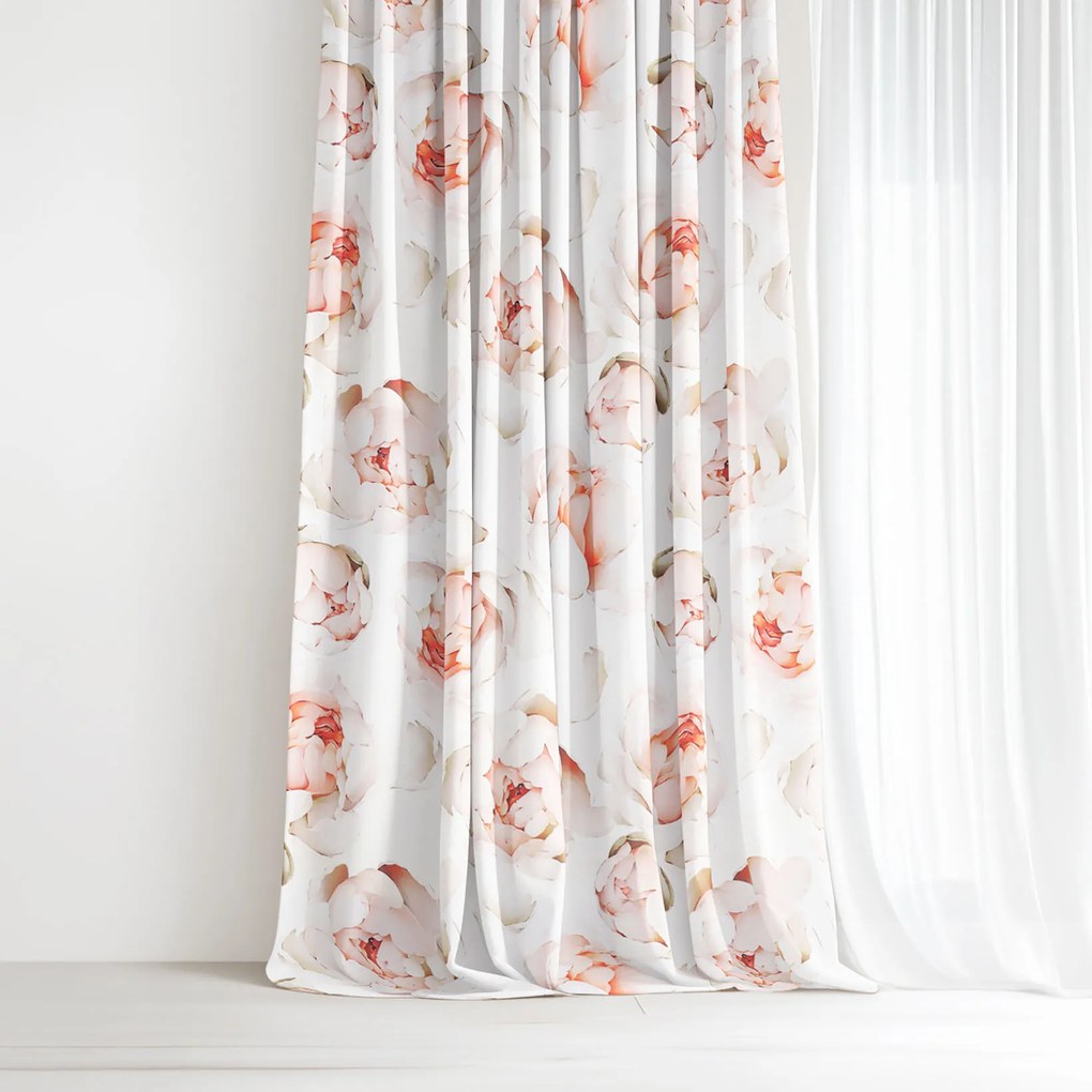 Goldea pamut drapéria deluxe - illatos bazsarózsa 200x150 cm