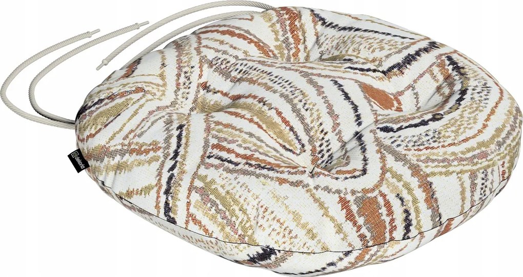 Adam székpárna 37x8 olíva-narancs ívek krémszínű alapon