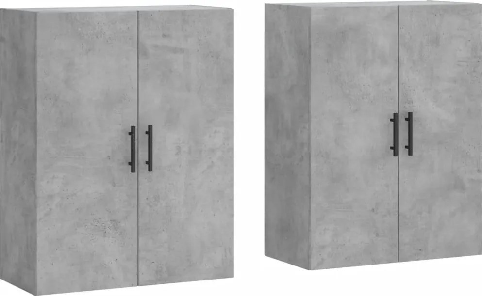 vidaXL 2 db betonszürke faliszekrény 69,5x34x90 cm