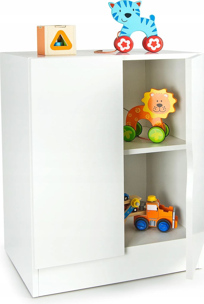 Kétajtós szekrény polccal 60x42x78 cm Fehér matt, pl. gyerekszobába