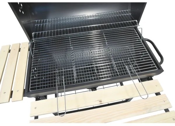 Faszenes grillsütő fekete/fa