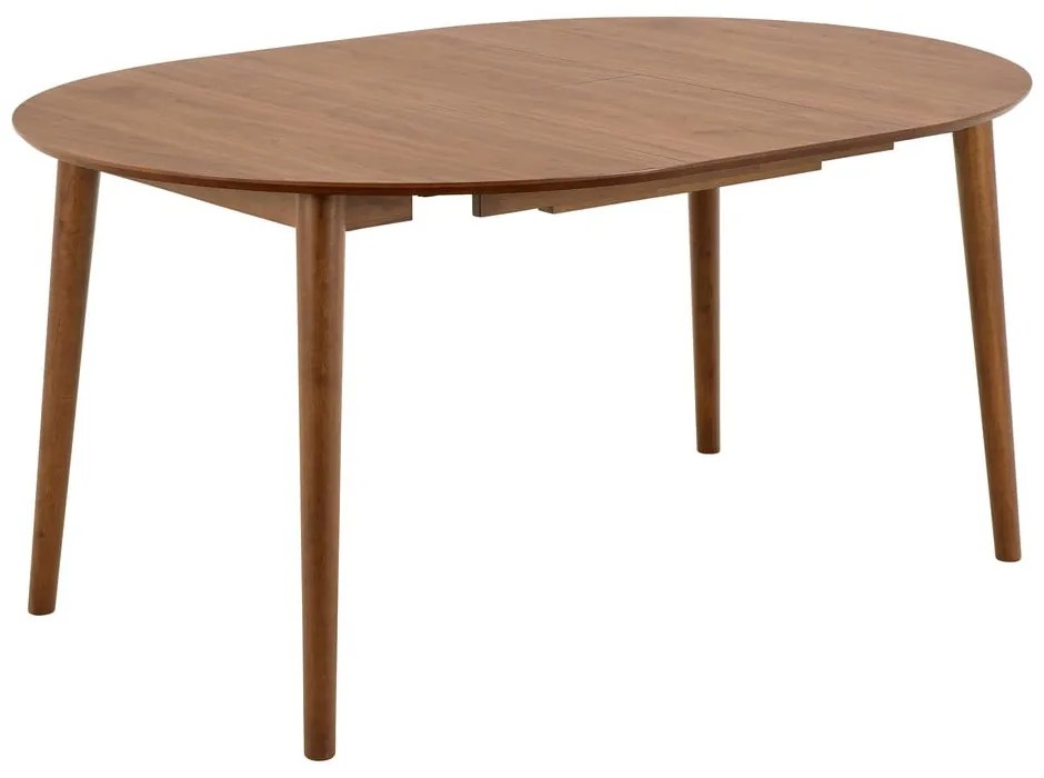 Kerek bővíthető étkezőasztal hosszabbító asztallappal, diófa dekorral ø 115 cm Montreux – Actona