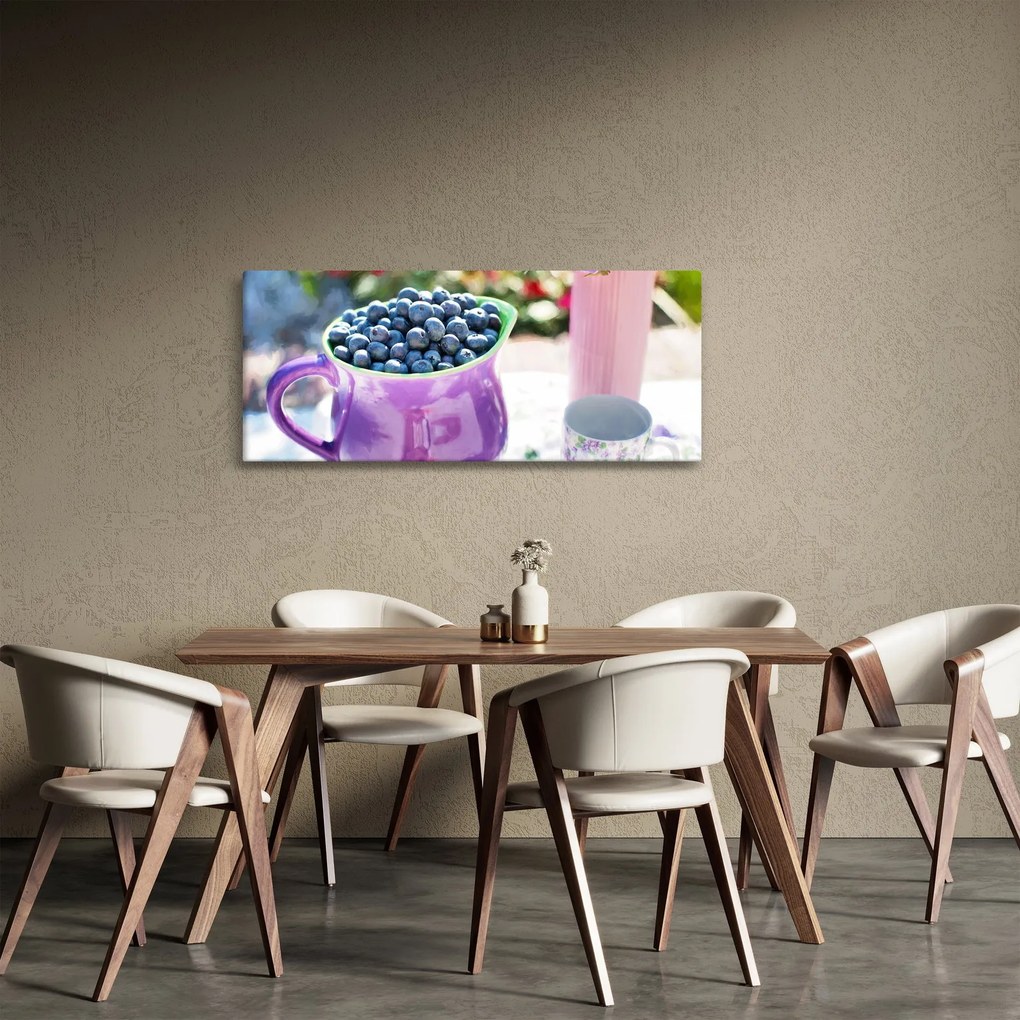 Kép - áfonyák a bögrében (120x50 cm)