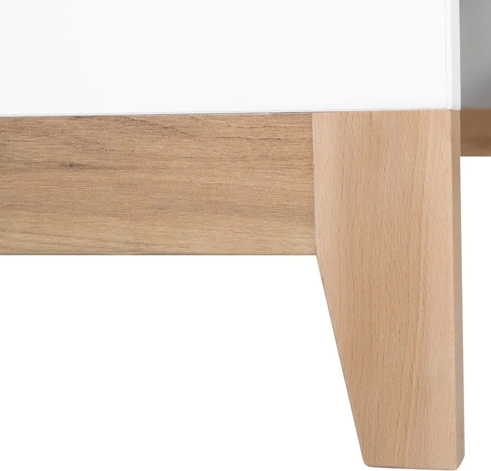 Fehér-natúr színű bükkfa babaágy 70x140 cm Finn – Roba