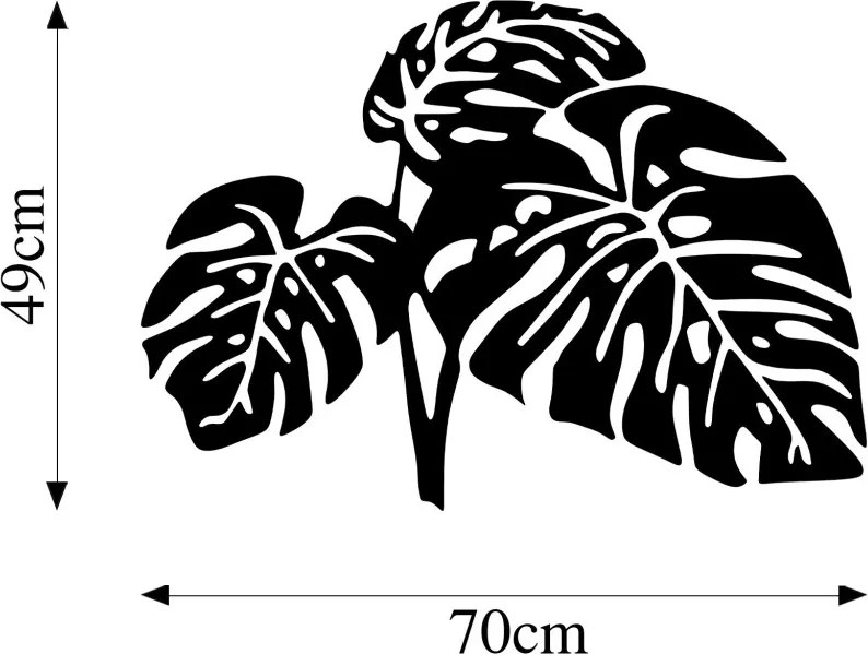 Leaves fém fali dekoráció, 70×49 cm