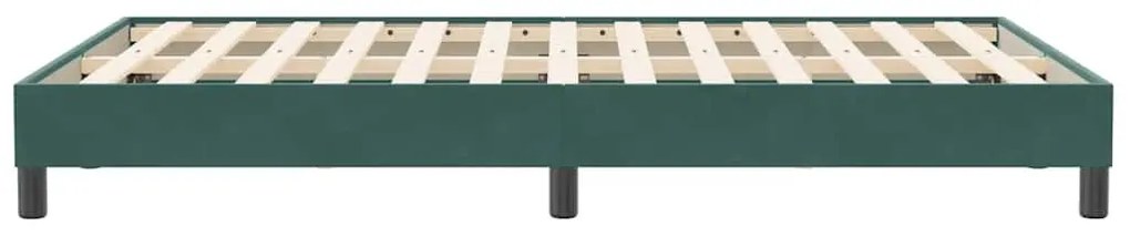 vidaXL sötétzöld bársony rugós ágy matrac nélkül 120x210 cm