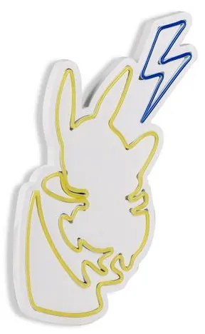 Műanyag LED-es fali dekoráció, Pikachu - Sárga Blue