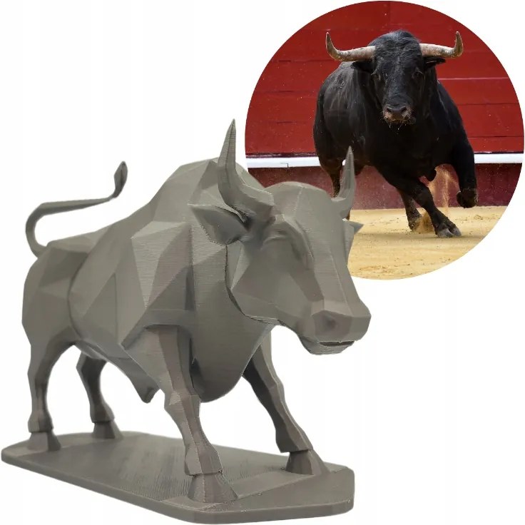 Modernista figura Dekoratív figura modern Sötét ezüst Bika