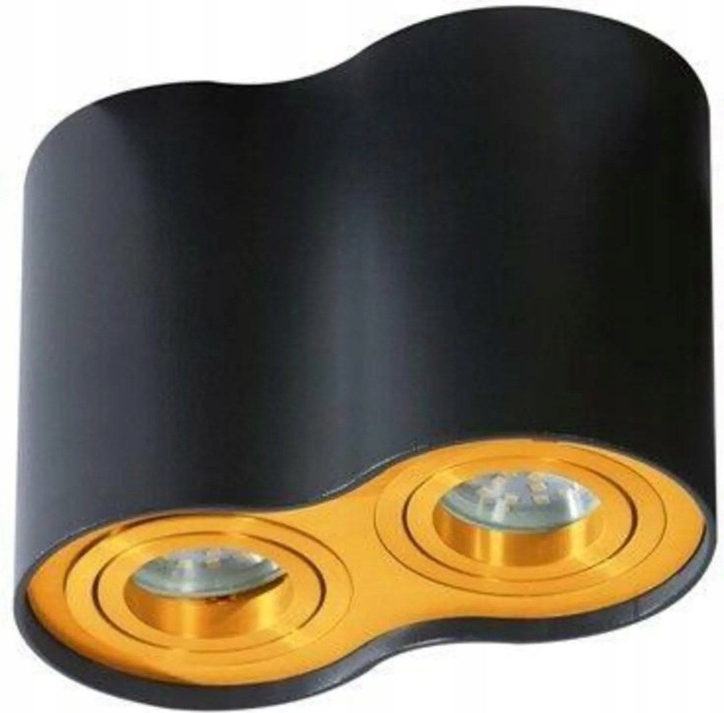 Stropní bodové přisazené svítidlo AZzardo Bross 2 fekete/arany AZ2956 GU10 2x