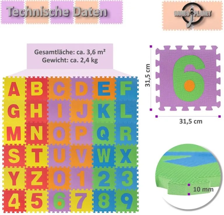 GamesPlanet® Hab kirakós számok és betűk 86 db