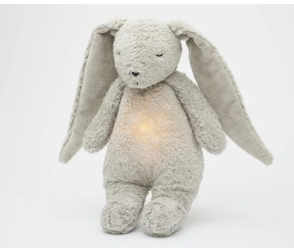 Moonie - Snuggle buddy dallammal és világítással nyuszi 2.0 organic szürke