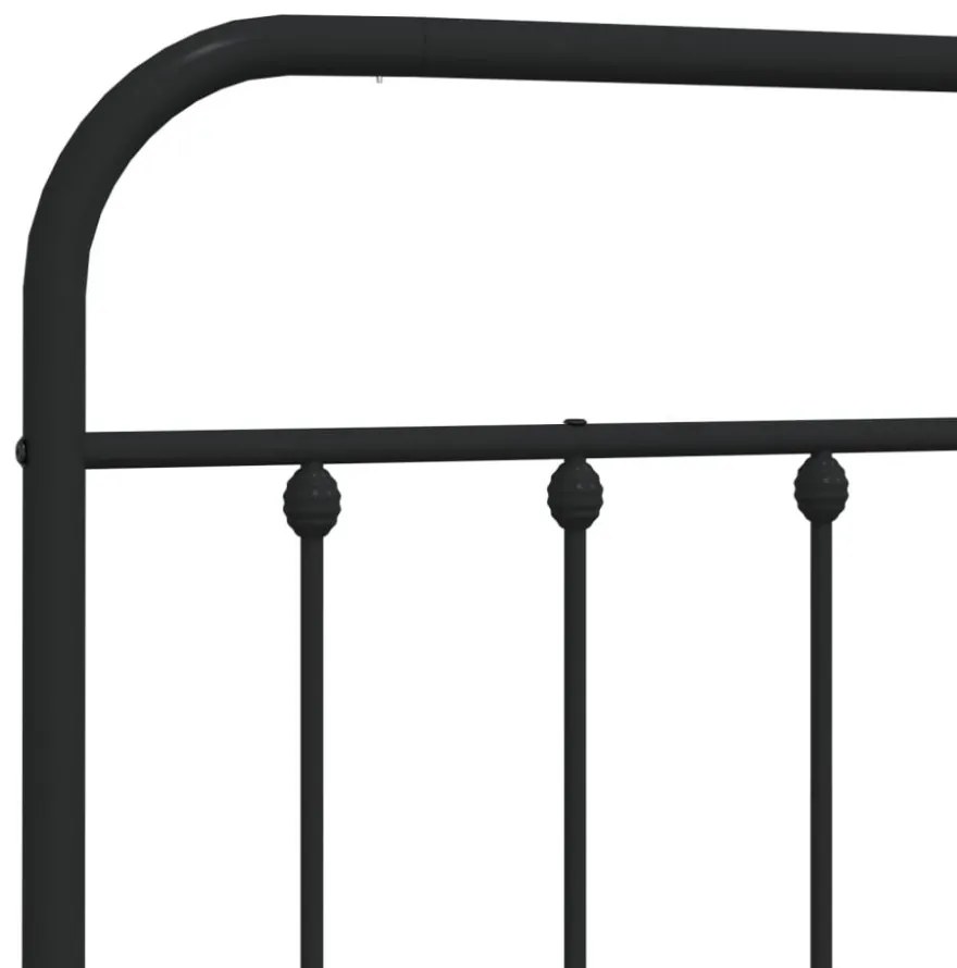 fekete fém fejtámla 180 cm