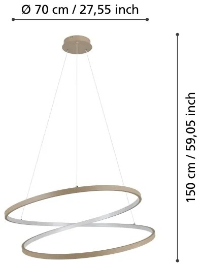 Eglo 901141 - LED Csillár zsinóron RUOTALE LED/42W/230V 3000K bézs