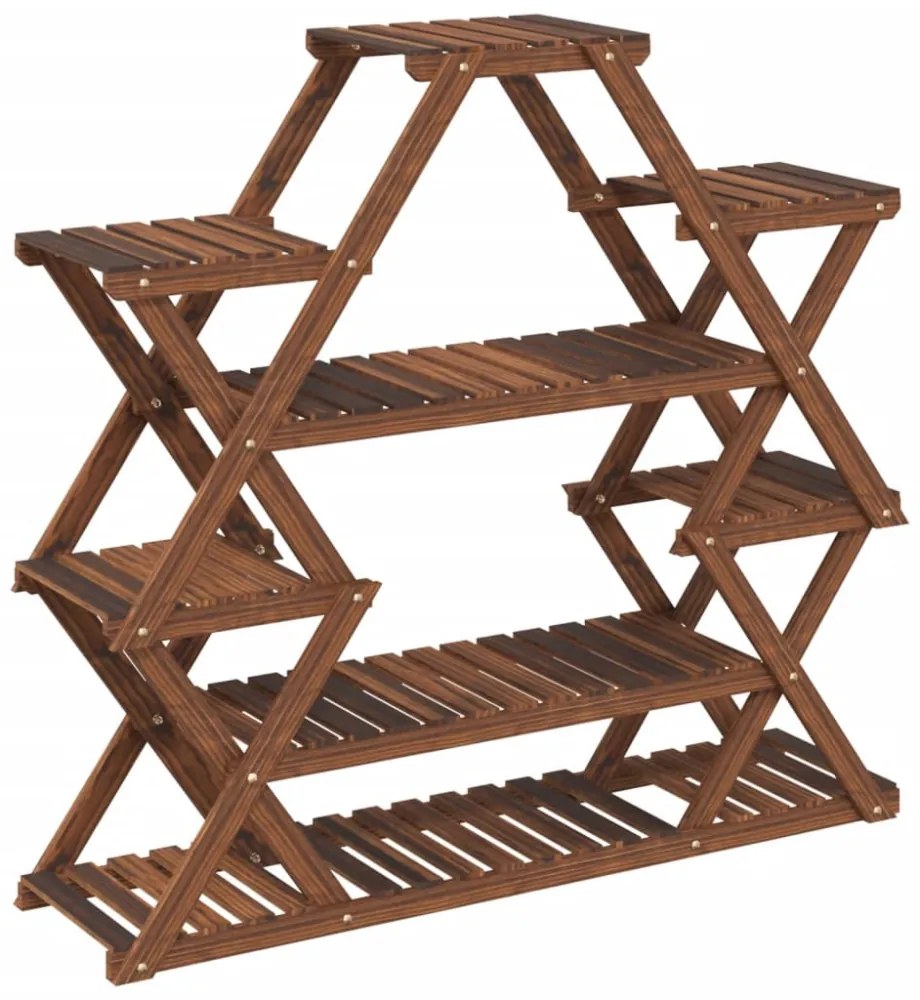 vidaXL tömör fenyőfa virágtartó állvány 110 x 25 x 105 cm