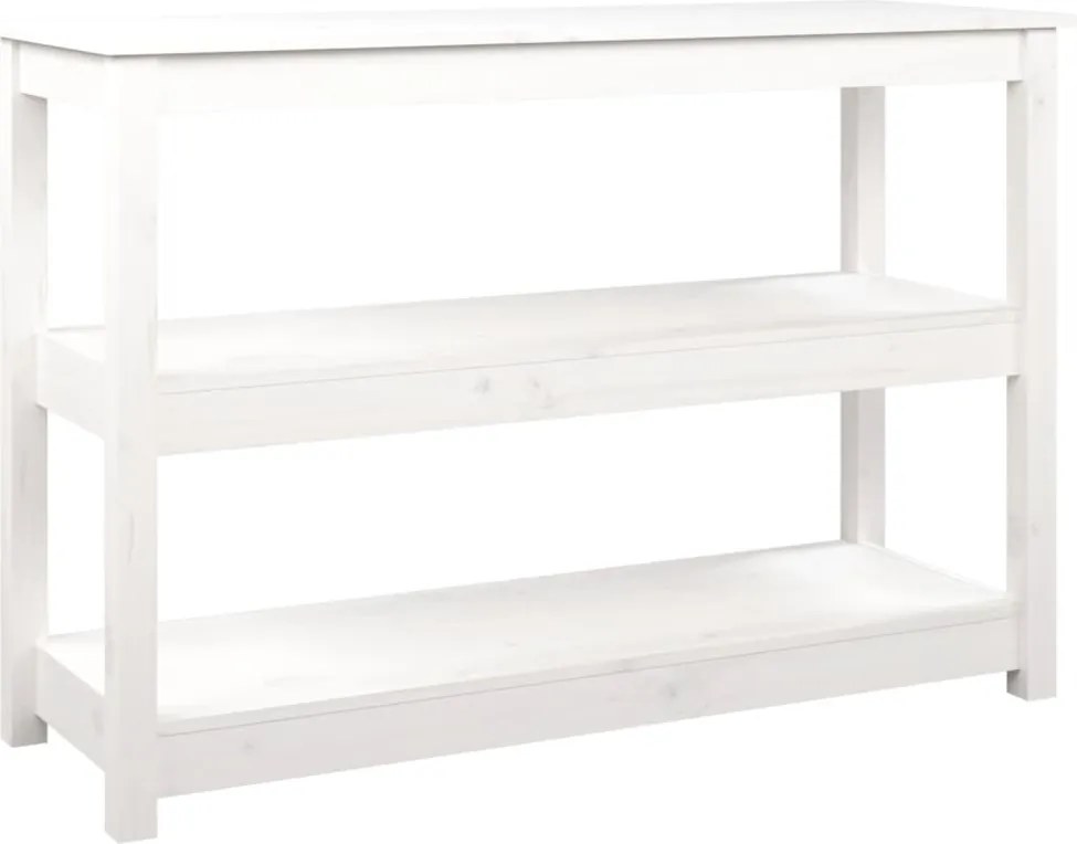 vidaXL fehér tömör fenyőfa tálalóasztal 110x40x74 cm