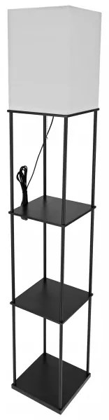 Állólámpa polcokkal, 1xE27/40W/230V, fekete/fehér