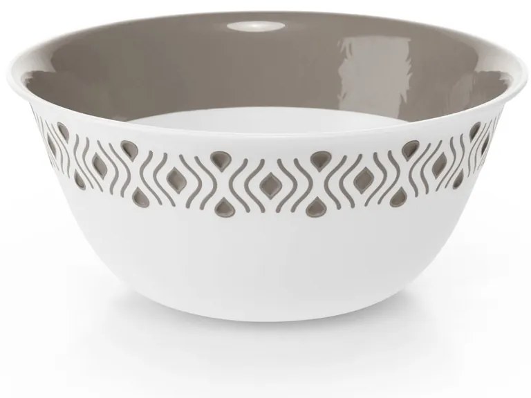 STEFANPLAST Műanyag tál Tosca 23 cm átmérőjű fehér/világosszürke