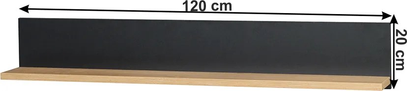 Polc, tölgyfa lefkas/fekete, SIRAN TYP 10