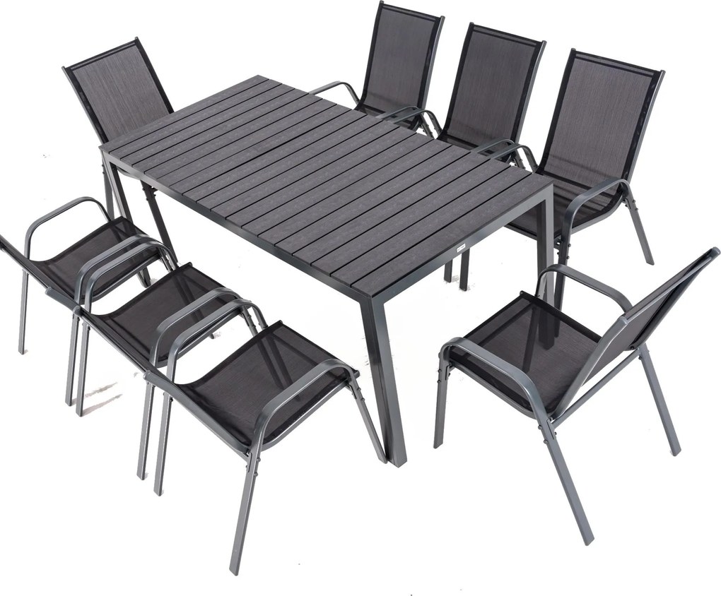 Furnigo Hamburg kerti bútor szett 1+8 - fekete