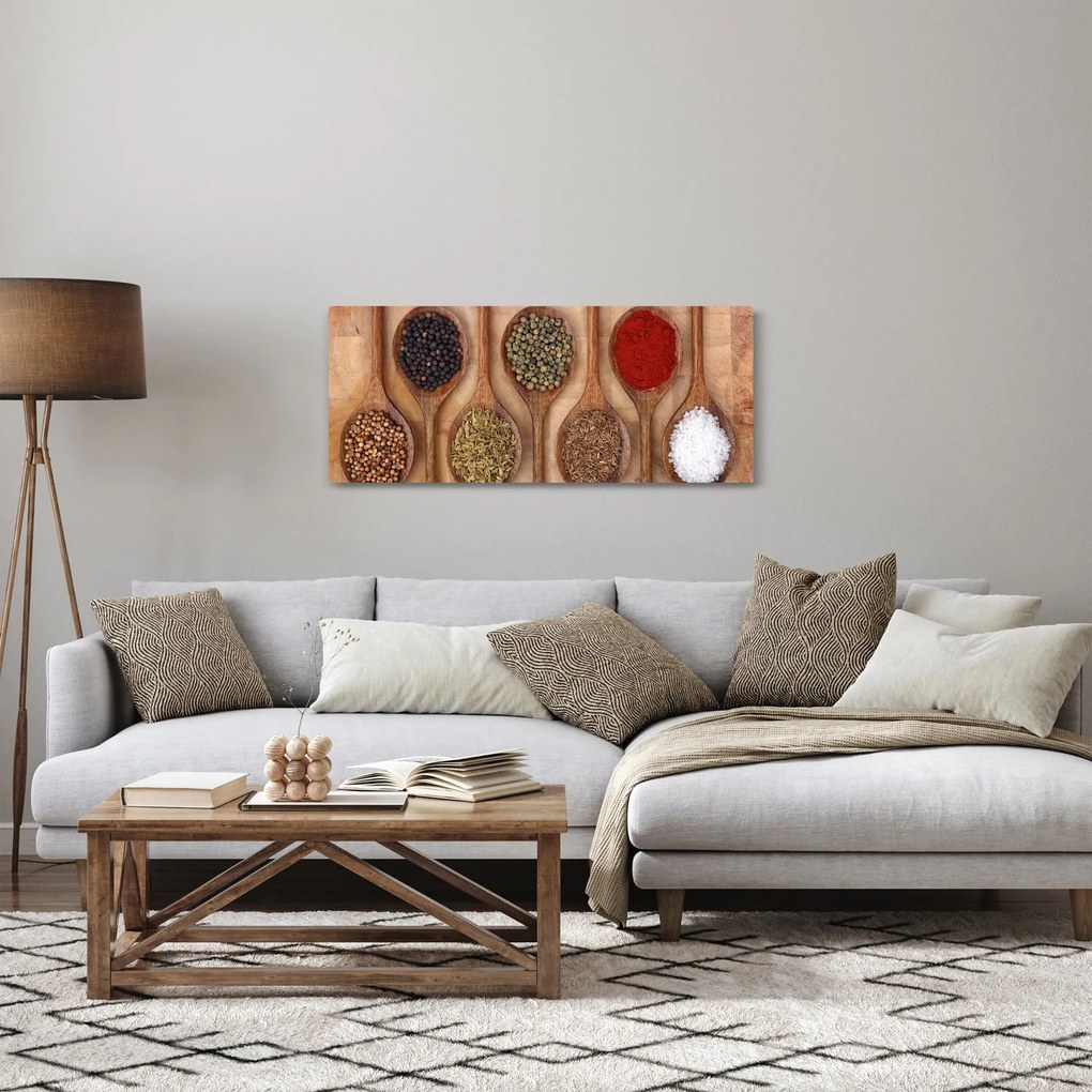 Kép - fűszerek a kanálon (120x50 cm)