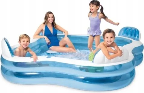 Intex 56475NP Családi felfújható medence 4 személyes ülésekkel 229x229x66 cm