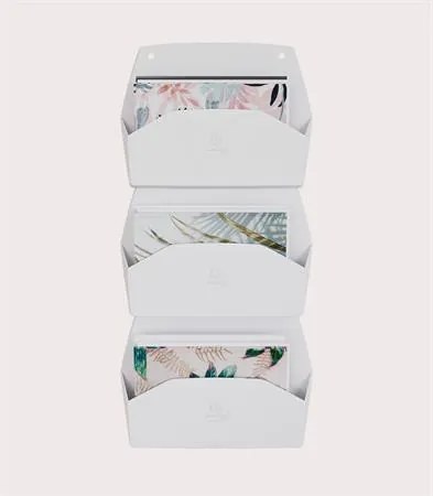 Fali rendszerező, 1 rekeszes, fekvő, 38,2x28,9x7,2 cm, EXACOMPTA Autentik, fehér (EX61113D)