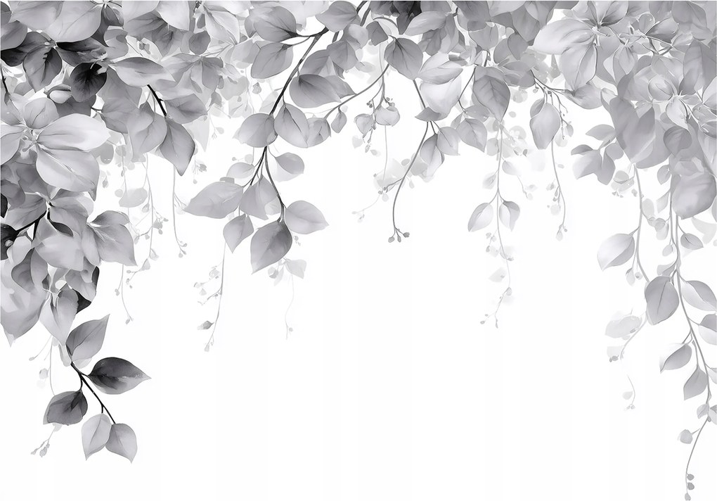 Fotótapéta Lógó Szürke Levelek Hálószobába Nappaliba Vászon Tapéta 250x175