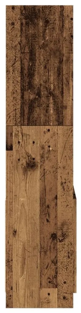 antik fa színű szerelt fa magasszekrény 63 x 33 x 140 cm