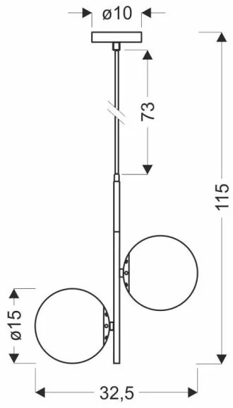 Csillár zsinóron DUO 2xE14/40W/230V arany/fekete