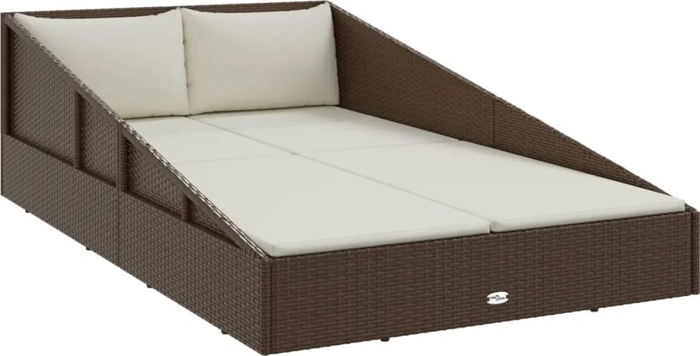 vidaXL barna polyrattan kerti ágy 110 x 200 cm