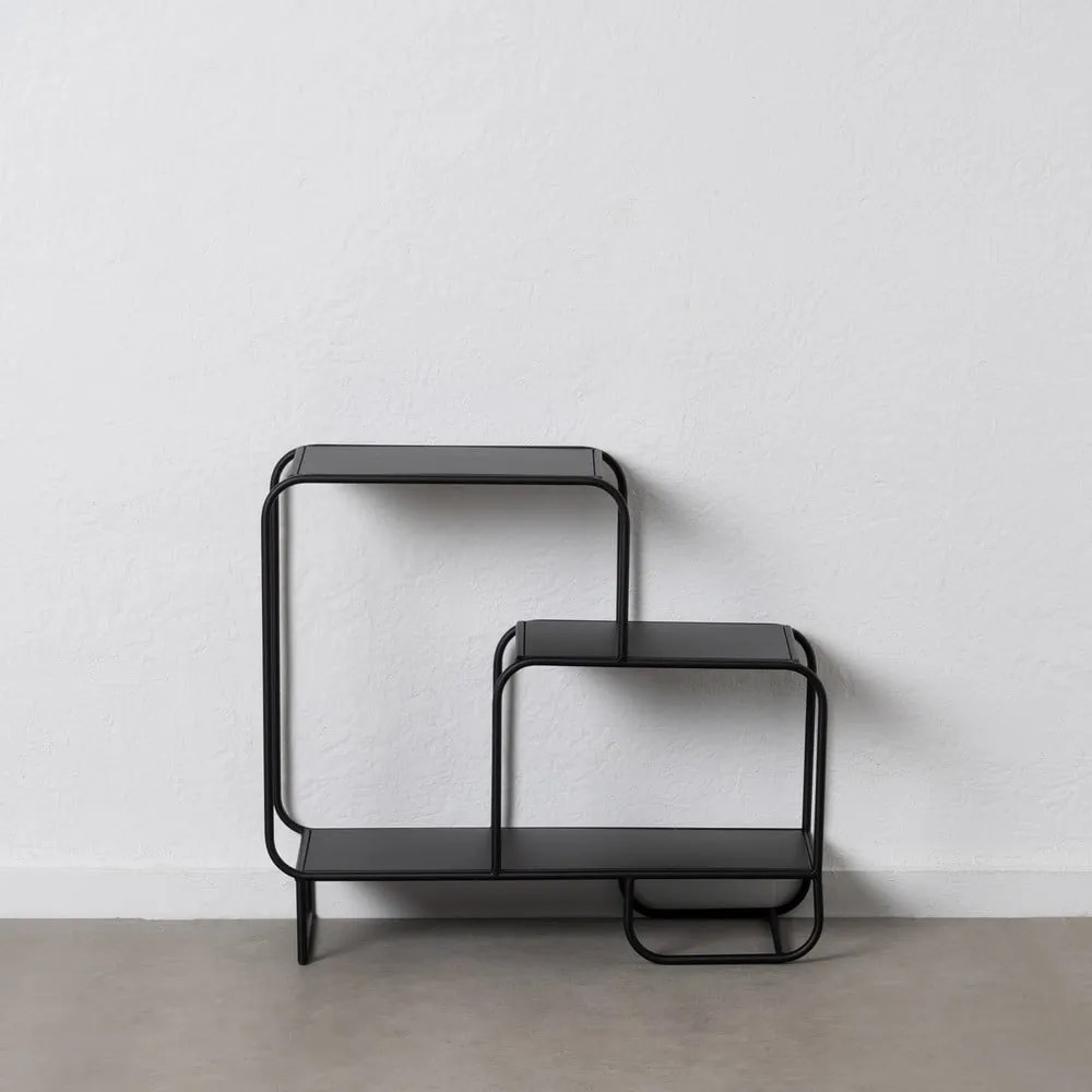 Fekete fém polcos állvány 72x68 cm Sleco – Ixia