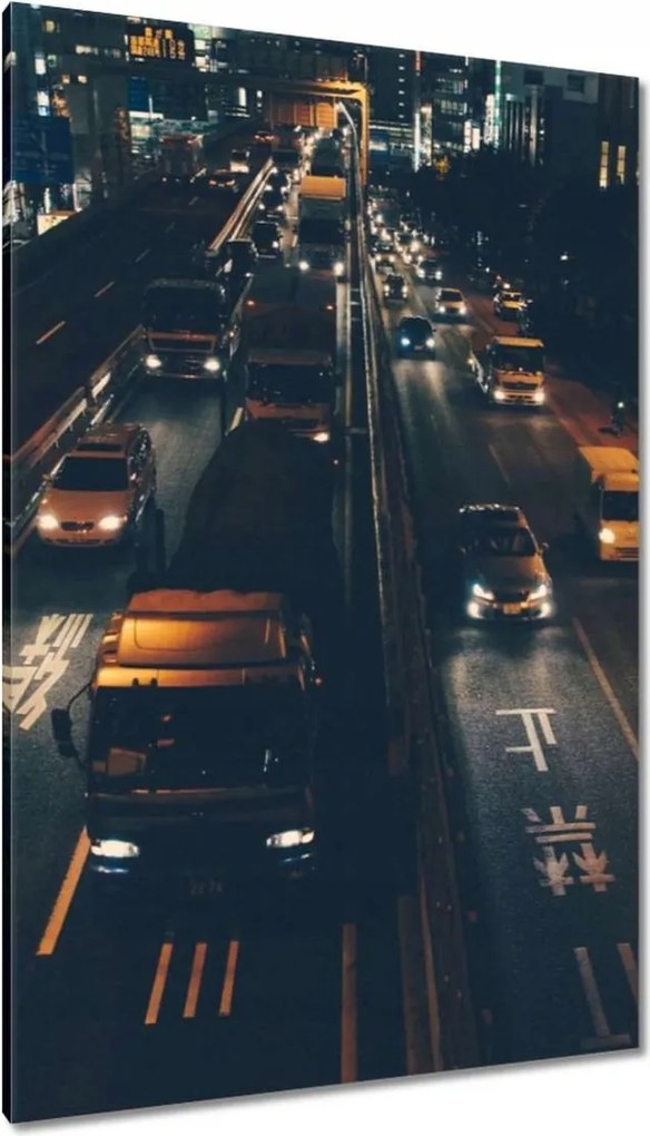 Vászonkép 80x120 Teherautók éjszaka