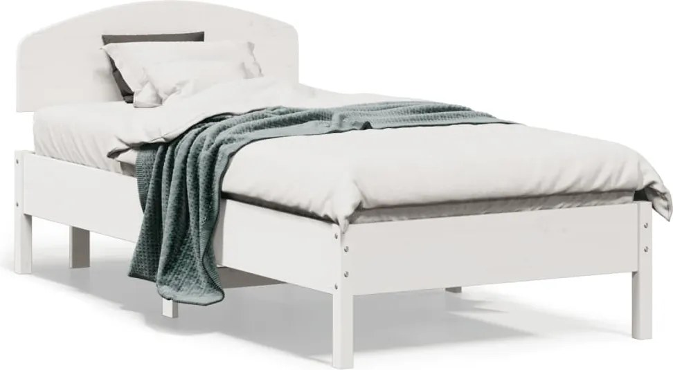 vidaXL fehér tömör fenyőfa ágykeret matrac nélkül 90 x 190 cm