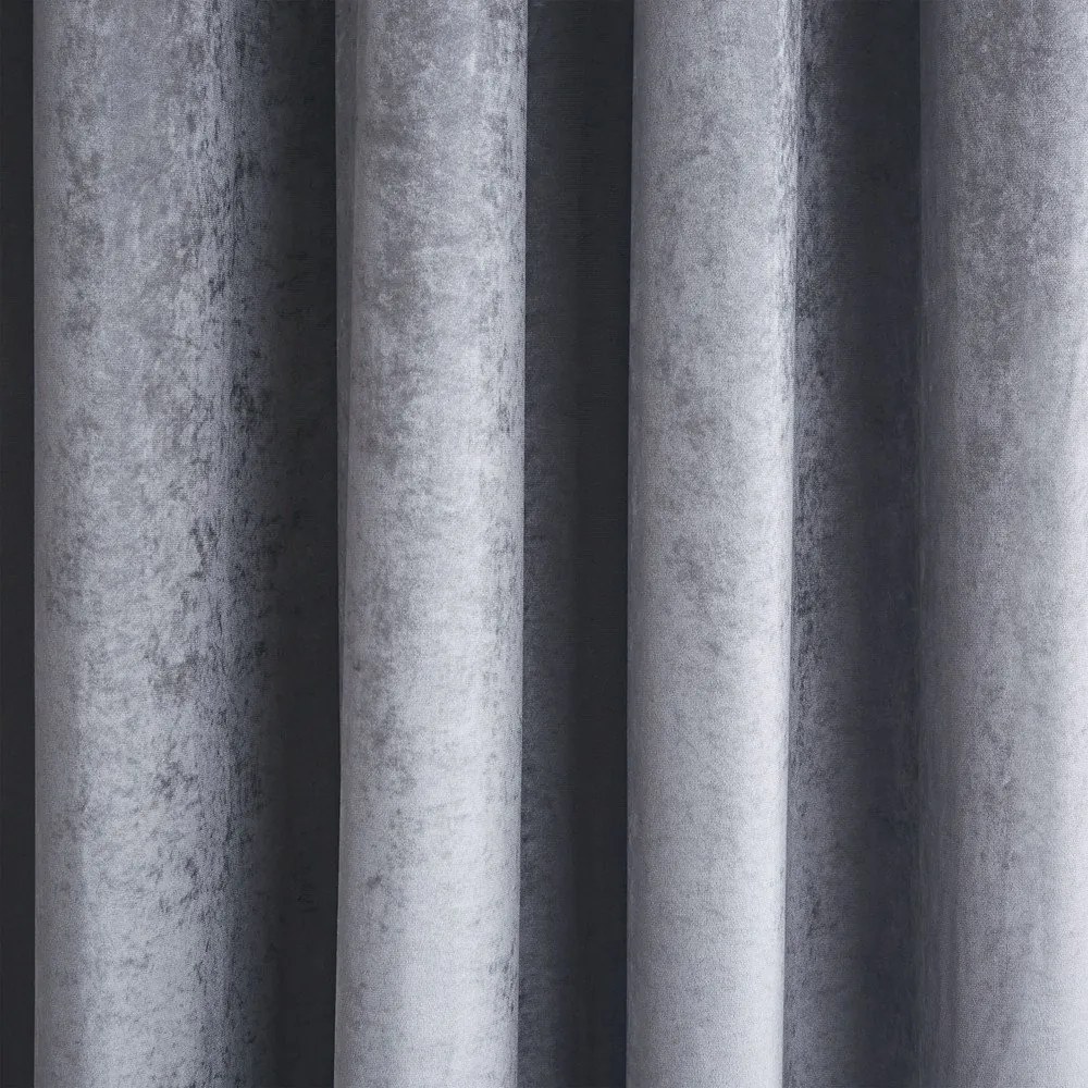Szürke bársony függöny szett 2 db-os 117x137 cm Crushed Velvet Glamour Sequin – Catherine Lansfield