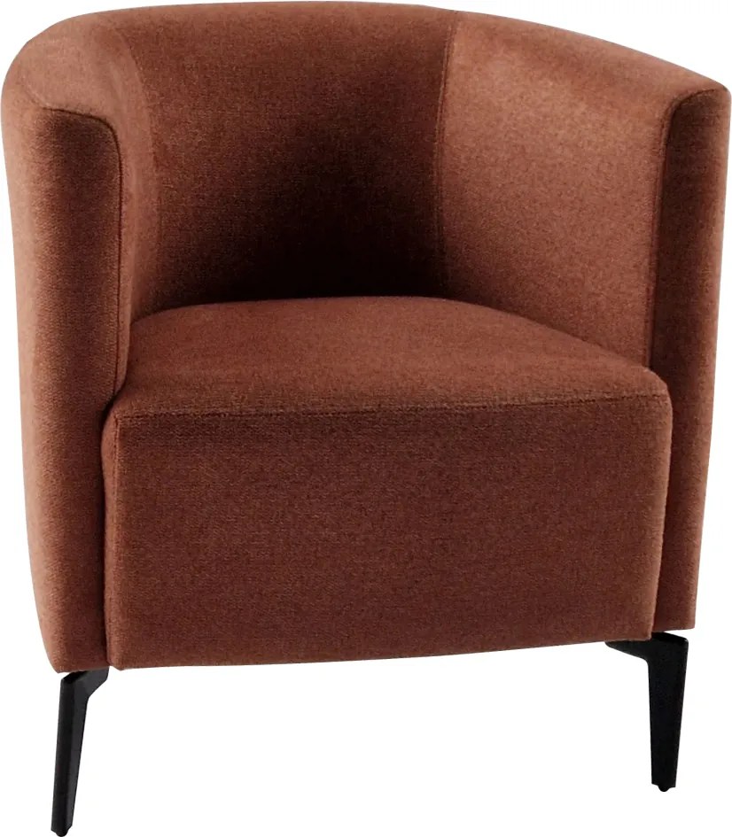 Design fotel, terrakotta/fekete, KAPY