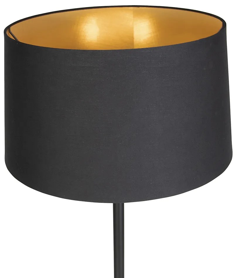 Okos állólámpa fekete fekete árnyékolóval 45 cm, Wi-Fi-vel, A60 - Simplo