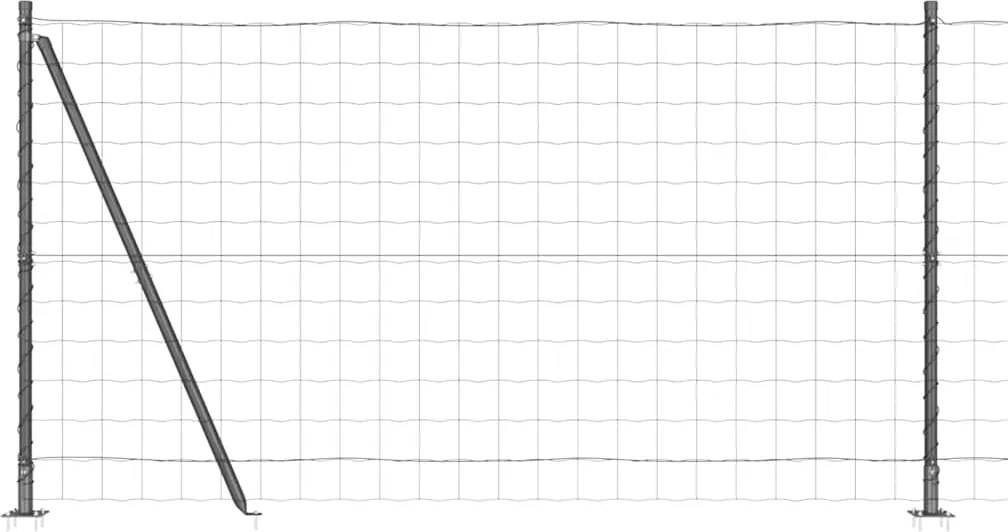 vidaXL Kerítés oszlopokkal Szürke 1,2 x 10 m Acél