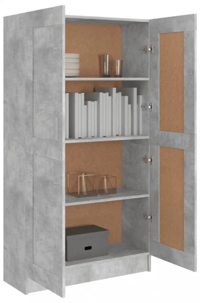 betonszürke szerelt fa könyvszekrény 82,5 x 30,5 x 150 cm