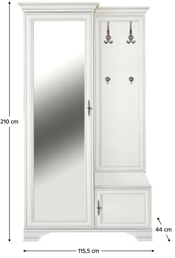 Előszoba szett Kuito PPK110L (alpesi fehér) (B). 1119577
